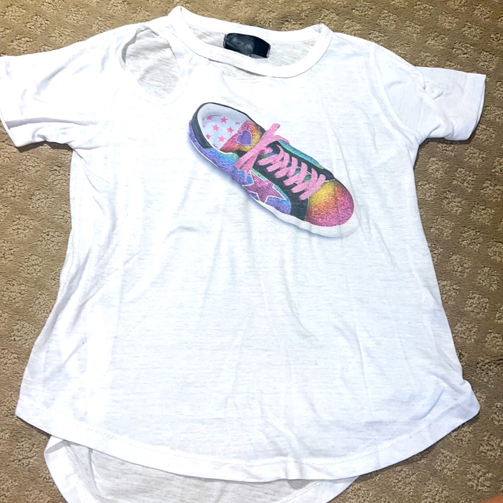 Chic 2 Chic Girls White Tre with sneaker 👟 design ⭐️ sz L-14